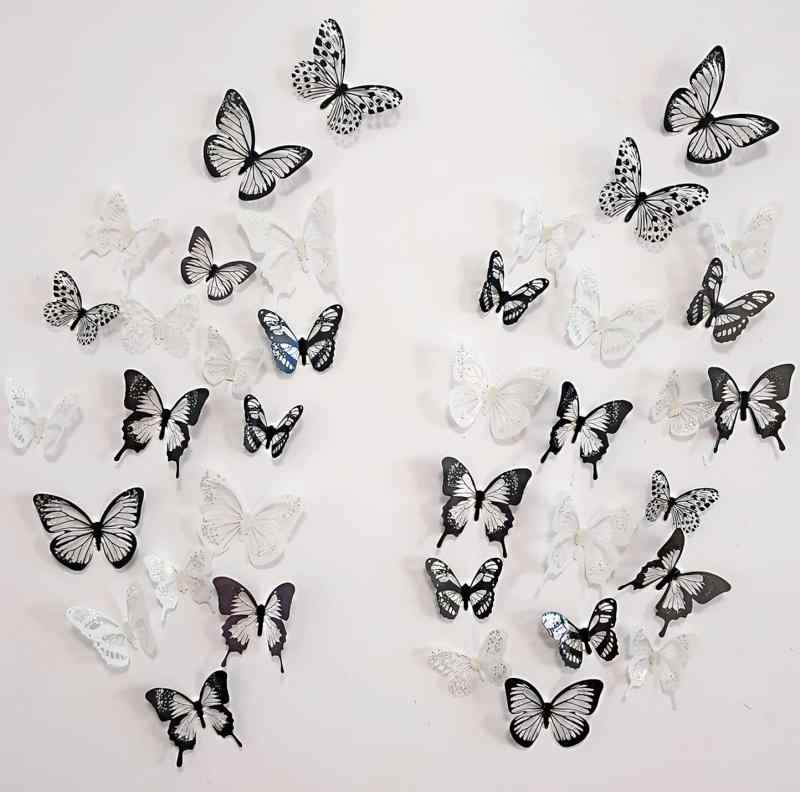 り 立体3D蝶々 蝶型貼り紙 壁紙シールトンボバタフライウォールステカラフル 部屋や、家庭飾り用 両面テープ付き