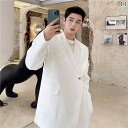 韓国 ヤッピー 男性用 ワン ボタン 白 スーツ ゆったり スーツ