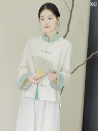 レディース トップス エキゾチック 中国 瞑想 茶師服 茶 師 スーツ 作業着 秋冬 唐服 中華風 婦人服 漢服