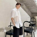 シアー シャツ 透明感 夏 薄い シースルー 韓国 立体 水玉 シャツ メンズ 半袖 ハイエンド 通気性 シャツ