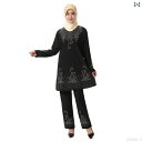 エスニック ファッション 民族 東南 アジア イスラム 教徒 無地 高齢者 スーツ 女性 パキスタン スーツ ツーピース クリスタル コットン イスラム 祈り スーツ