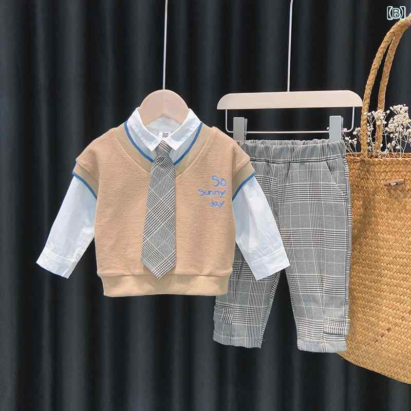 ベビー カレッジ 秋服 セット 1~3歳 姉弟 服 子供 3点 セット 春秋 兄妹 服 2