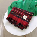 マフラー 韓国 スカーフ レディース 秋冬 ビッグ レッド チェック柄 両面 暖かい ニット 厚手 スカーフ