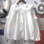 レディース トップス ソフト ガール 子供 文字 刺繍 フリル 人形 襟 コットン JK ネクタイ 白 シャツ 女性