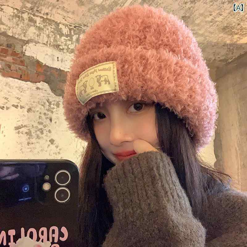 ニット帽 レディース 帽子 韓国 ニット 冬 ソフト ワックス 状 大きい 頭囲 丸 暖かい 耳保護 ウール