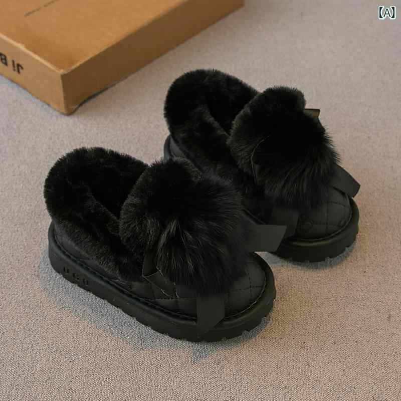 子供靴 女の子 綿靴 冬 キッズ 靴 ベルベット 厚手 大きい 綿靴 加えて 暖かい 小さい 女の子 毛皮 靴 1