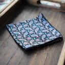 フランス ロマンチック 花柄 コットン スーツ ポケット チーフ 小さい 正方形 スカーフ 文学的 カジュアル シンプル パッケージ