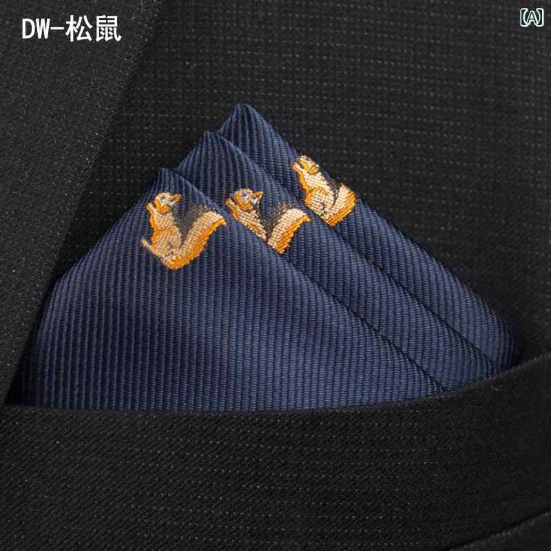 メンズスーツ ポケット チーフ スカーフ メンズシャツ ハンカチ フォーマルスーツ アニマル 胸 スカーフ 胸 スカーフ