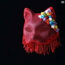 ベネチアン マスク 仮面 舞踏会 ハロウィンパーティー 大人 猫 フルフェイス レッド タッセル マスク ステージ 歌う 和風 キツネ 猫 フェイク マスク