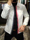 メンズ 春秋 ファッション カラーマッチング ジャケット ファッション スリム カジュアル ジャケット 3
