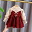 女の子 セーター ドレス 子供 春 セーター 女児 赤ちゃん ベルベット インナー セーター ドレス