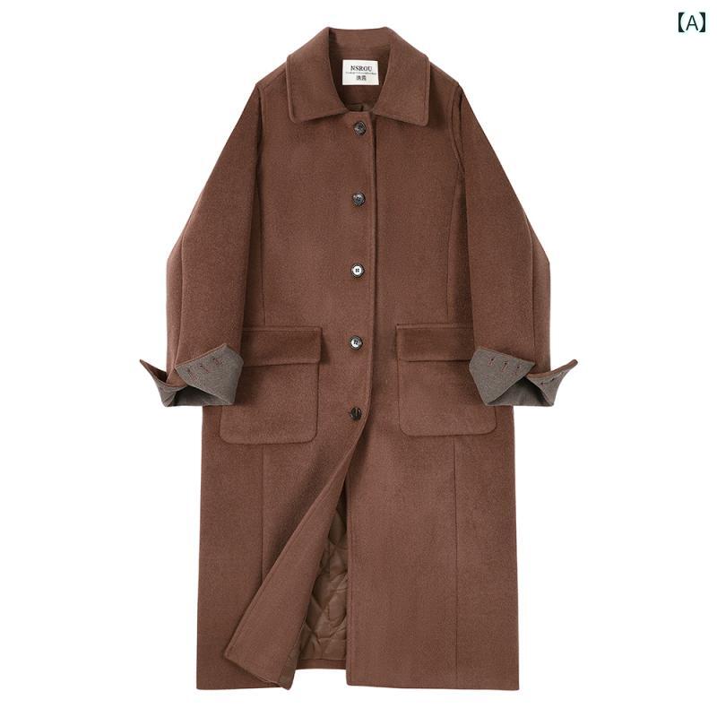 レディース コート ジャケット おしゃれ 韓国 ヘボン 厚手 キルティング 両面 ウール コート 女性 冬 ハイエンド ウール コート