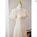 アオザイ コスプレ 民族衣装 レディース ホワイト チャイナ ドレス 女性 夏 少女 ハイエンド ドレス レース ビーズ