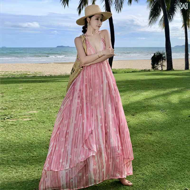 リゾート ワンピース レディース 海辺 休暇 ビーチ スカート 女性 旅行 ドレス 婦人服 西部 四川 洱 海 写真 スカート 夏
