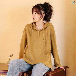 マタニティ トレーナー フード付き トップス 薄手 コート用 洋装 授乳 服 長袖 春秋 マタニティ 服 春 物