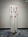 エスニック ローブ レディース 民族衣装 ゆったり 中東 アラビア シンガポール ドバイ 女性 刺繍 刺繍 アバヤ ドレス ロング スカート 女性