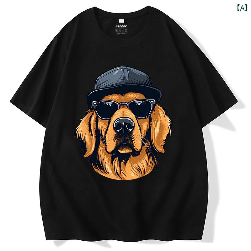 T シャツ かっこいい メンズ トップス アメリカ カジュアル 個性 おもしろ 犬頭 半袖 シャツ クール 大きいサイズ 紳士服