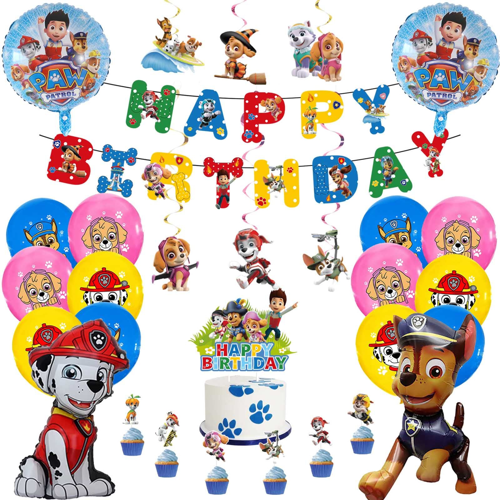 PRATYUSパウパトロール誕生日飾り バースデー飾り付け HappyBirthDayガーランド バルーン 風船 誕生日デコレーション 子供会 こどもの日のサムネイル