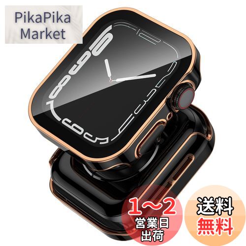 Singiuzoo Apple Watch 用 防水ケース 45mm 44mm 41mm 40mm アップルウォッチ ケース 3D直角エッジデザイン 保護 アップルウォッチ Series 6/SE/5/4 あっぷるうぉっち カバー 強化ガラスフィルム 一体型 高透過率 硬度9H 一体型 光沢 軽量 全面保護 頑丈 耐衝撃 装着簡単