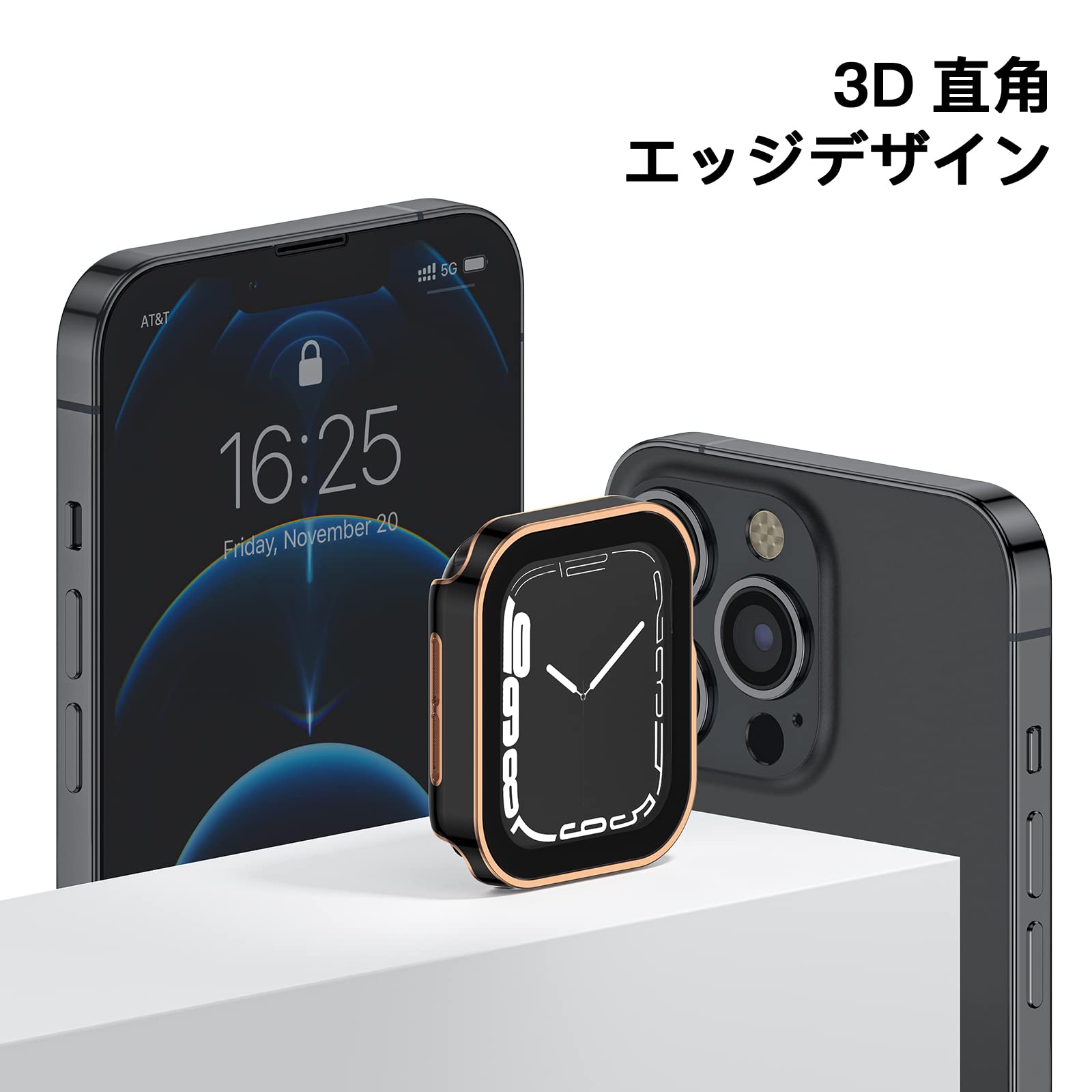 Singiuzoo Apple Watch 用 防水ケース 45mm 44mm 41mm 40mm アップルウォッチ ケース 3D直角エッジデザイン 保護 アップルウォッチ Series 6/SE/5/4 あっぷるうぉっち カバー 強化ガラスフィルム 一体型 高透過率 硬度9H 一体型 光沢 軽量 全面保護 頑丈 耐衝撃 装着簡単