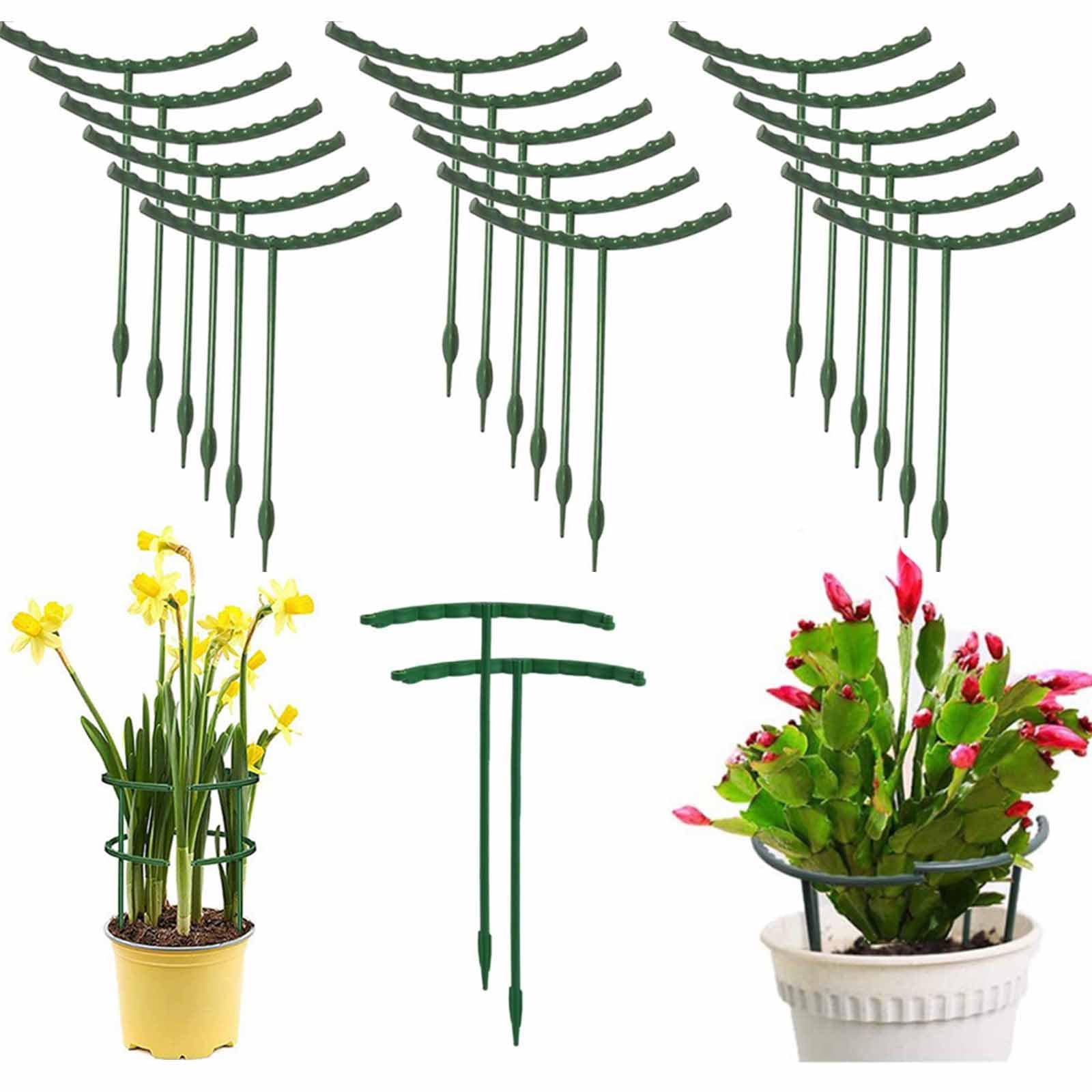 YUWENW 園芸支柱 植物支柱 40本20セット T形 連結式の花ささえ コモライフ 組み合わせ 再利用可能 調節可能 観葉植物 ガーデニング 植物固定 植物成長 園芸 支柱 花支柱 盆栽用 園芸用 農業用 (高さ14cm)