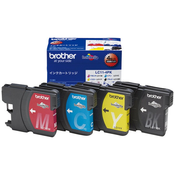 乐天商城 - ブラザー 純正インクカートリッジ LC11-4PK カートリッジ 4色パック | brother BRT