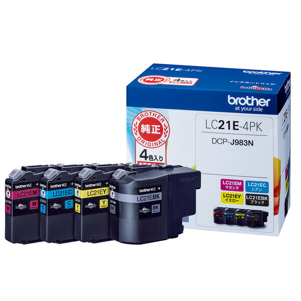 乐天商城 - ブラザー 純正インクカートリッジ LC21E-4PK カートリッジ 4色パック | brother BRT