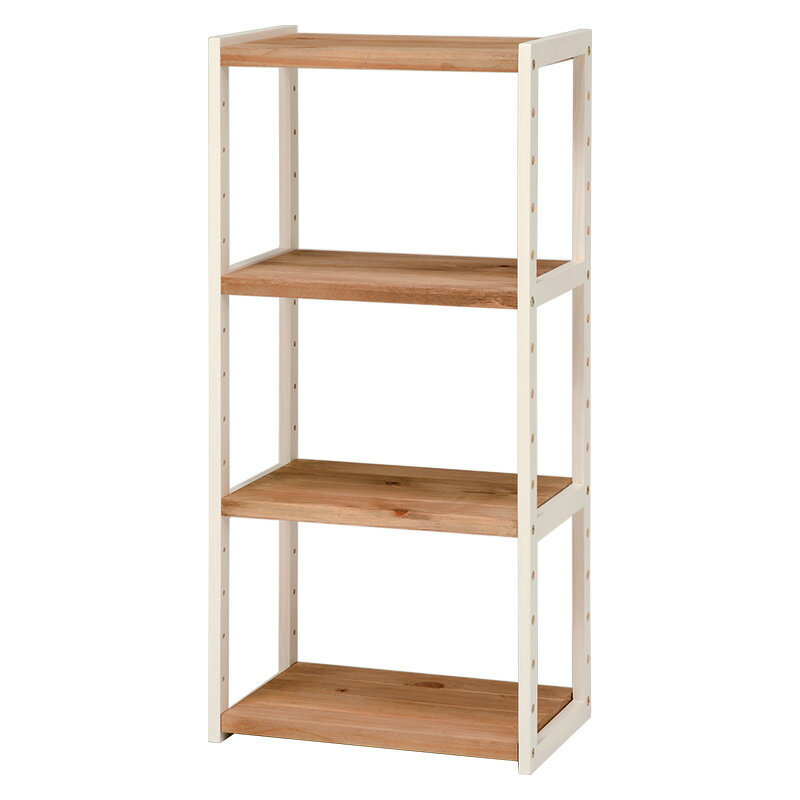 【送料無料】【マルチに収納】【オシャレなオープンラック】ラック 幅45×奥行28×高さ95cm MCC-6142NIV ナチュラルアイボリー