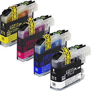 乐天商城 - ブラザー LC211 互換インク 4色セット　※ICチップ付（残量表示機能付） | インク 互換 プリンター セット SET インクジェット BRT