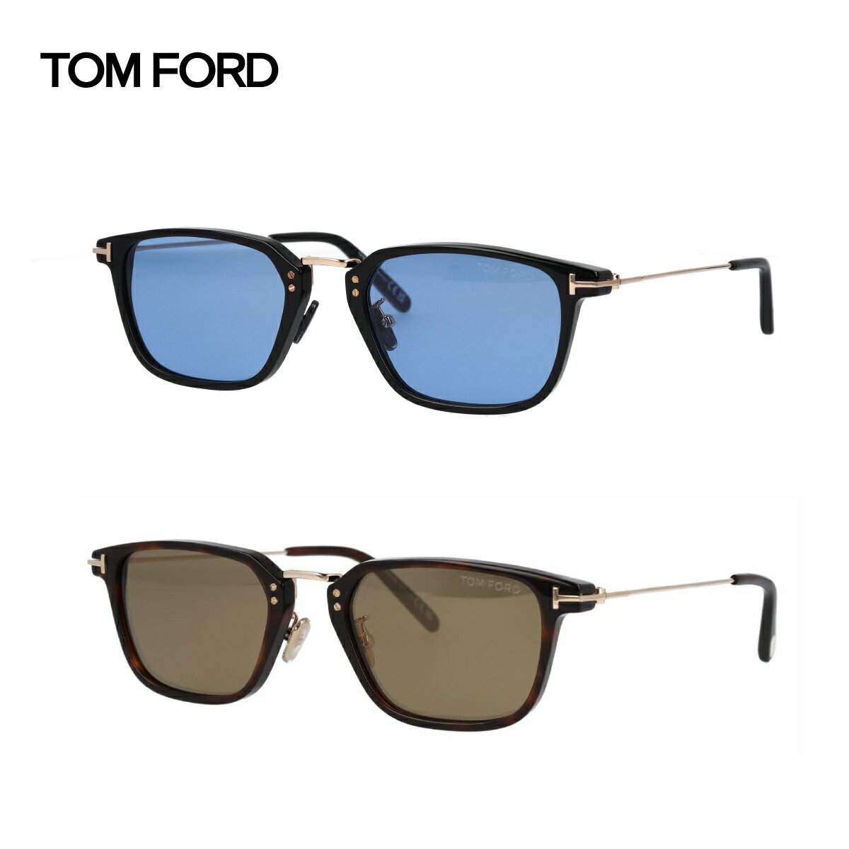 TOM FORD トムフォード サングラス スクエア型 紫外線カット ブルーライトカット アジアンフィット FT1042-D-S/V (TF1042-D-S) 01V 52E 【海外正規品】