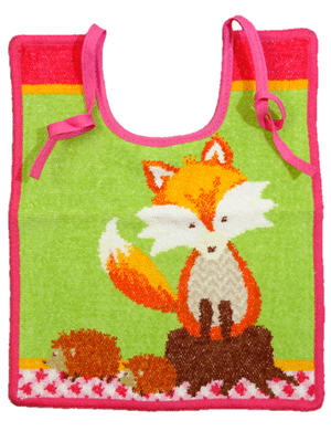 フェイラー キッズエプロン 25x30cm FOX ピンク