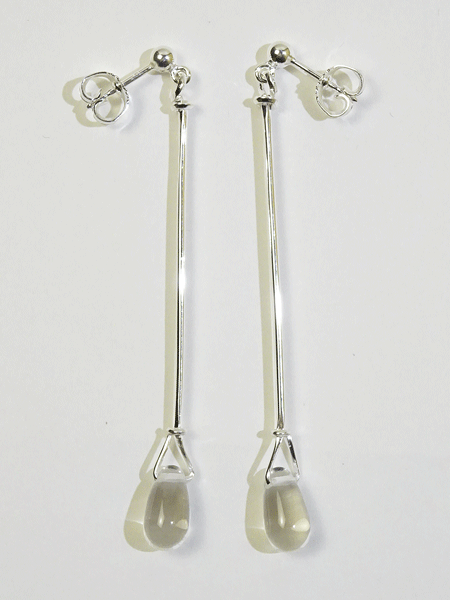 ジョージジェンセン ピアス660A ロッククリスタル 6.5cm 送料込み