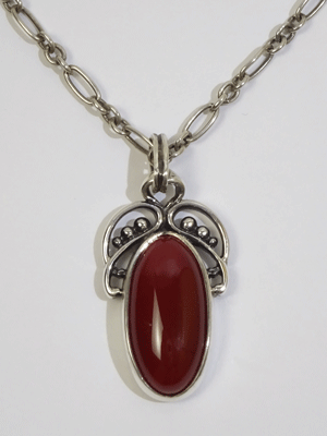 極美品  2005 SV925カーネリアンイヤーネックレス 極美品Georg Jensen2005 SV925 カーネリアンイヤーネックレス