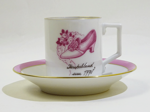 ヘキスト サラマンダー デミタスカップソーサー(ピンク)