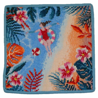 フェイラー ハンドタオル 25x25cm Play Tropical(ブルー)