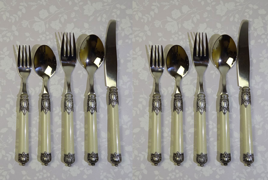 ルネッサンス様式 ディナー・デザート カトラリー5ピースセットx2セット