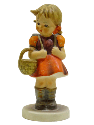 (少し貫入有り)フンメル 陶器人形 フィギュリン School girl(81) 12.5cm