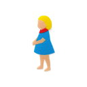 【リバース プロダクツ/Re:VERSE PRODUCTS】アイロン接着フェルトアップリケ(青服の女の子)A-02 ギフト プレゼント 贈り物 誕生日