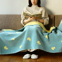 KLIPPAN クリッパン×ミナペルホネン オーガニックコットンハーフブランケット 90×140cm CHOUCHO(ブルー/イエロー)プレゼント 誕生日