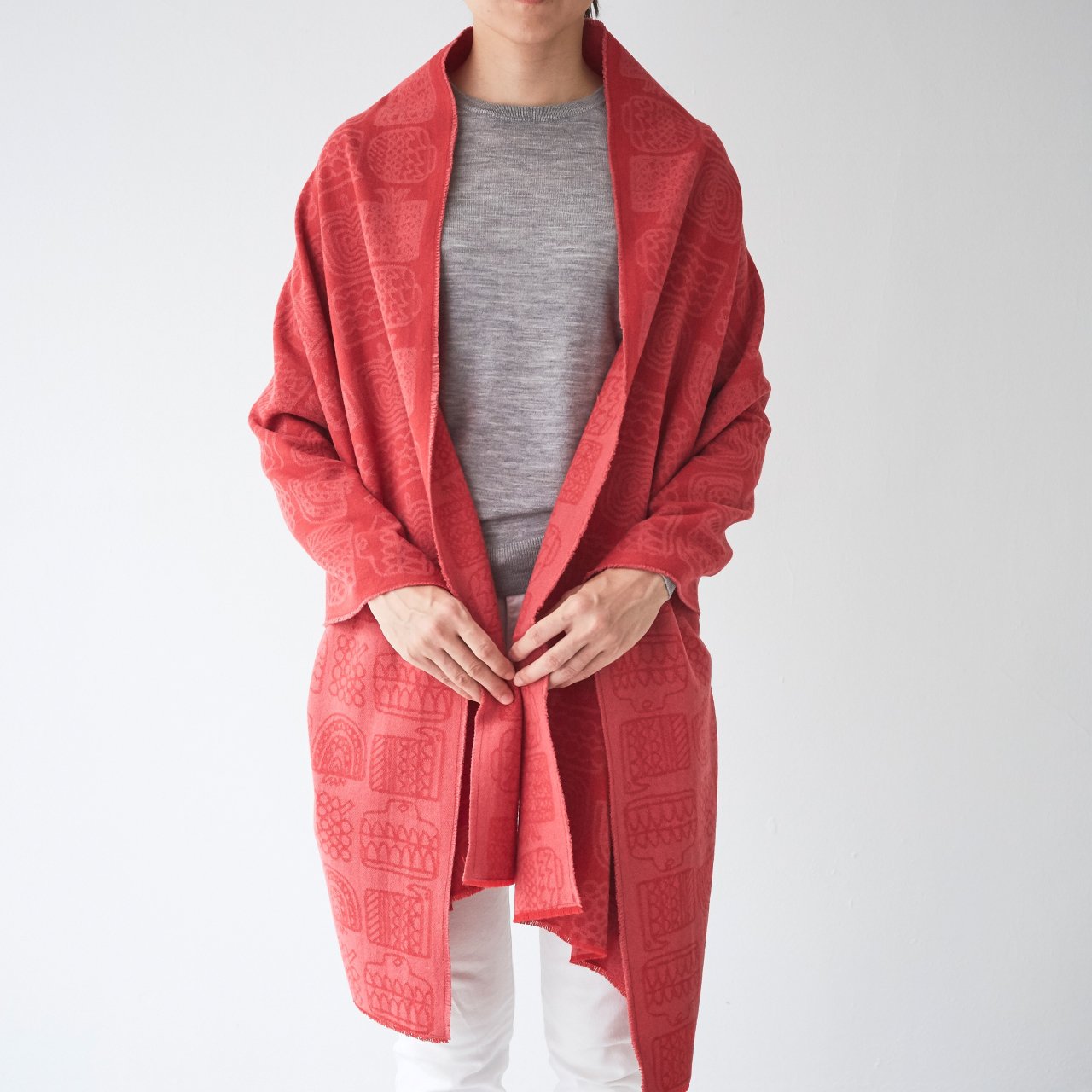 【訳あり】オッタイピイヌ OTTAIPNU ウールストール kajyuen レッド ギフト プレゼント 贈り物 誕生日