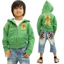 テッドマン キッズ パーカー 子供服 招福お札 tedman エフ商会 TDKP-100 グリーン 新品