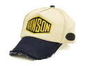バンソン キャップ LB-161-02176 vanson ダメージ加工 メンズ 帽子 ベージュ×デニム 新品