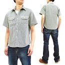 シュガーケーンSC37944ヒッコリーストライプワークシャツSugarCaneメンズ半袖シャツ新品SugarCaneMen'sCasualHickoryStripeWorkShirtShortSleeveShirtSC37944