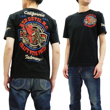 テッドマン Tシャツ TDSS-492 TEDMAN Red Devil M.C. バイク柄 エフ商会 メンズ 半袖tee ブラック 新品