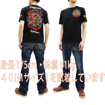 テッドマン Tシャツ TDSS-492 TEDMAN Red Devil M.C. バイク柄 エフ商会 メンズ 半袖tee ブラック 新品