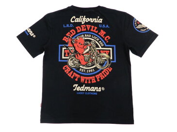 テッドマン Tシャツ TDSS-492 TEDMAN Red Devil M.C. バイク柄 エフ商会 メンズ 半袖tee ブラック 新品