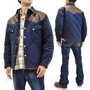 シュガーケーンジャケットSC14451メンズレザーヨークウエスタンキルティング中綿アウター新品SugarCaneLeatherYokePaddedJacketMen's60/40QuiltedWesternJacketSC14451