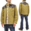 シュガーケーンジャケットSC14451メンズレザーヨークウエスタンキルティング中綿アウター新品SugarCaneLeatherYokePaddedJacketMen's60/40QuiltedWesternJacketSC14451