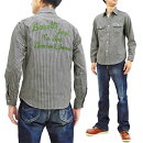 シュガーケーンSC28250ヒッコリーストライプワークシャツロゴ刺繍メンズ長袖シャツ新品SugarCaneHickoryStripeShirtMen'sLongSleeveEmbroideredWorkShirtSC28250