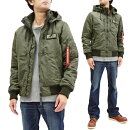 アルファインダストリーズTA1396パーカージャケットALPHAメンズ中綿フーデッドリブジャケット新品AlphaIndustriesMen'sNylonHoodedPaddedJacketMilitaryStyleParkaTA1396